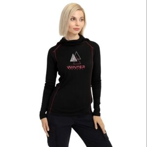 CRIVIT Women Black Hooded Sweatshirt Base Layer Active Wear Top Size EU S / 36